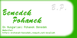 benedek pohanek business card